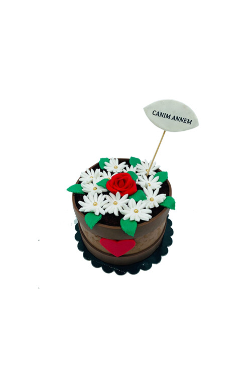 Anneler Günü Saksı Çiçek Pasta Papatya