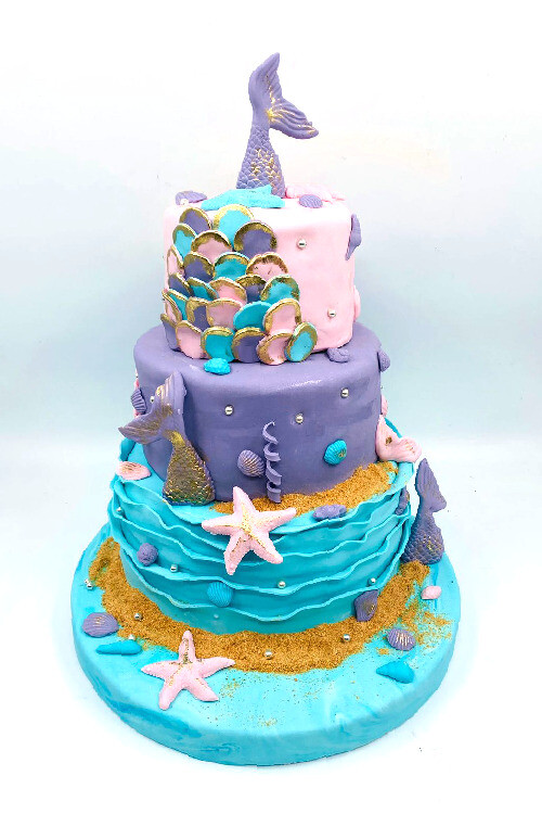 Deniz Kızı 3 Katlı Pasta