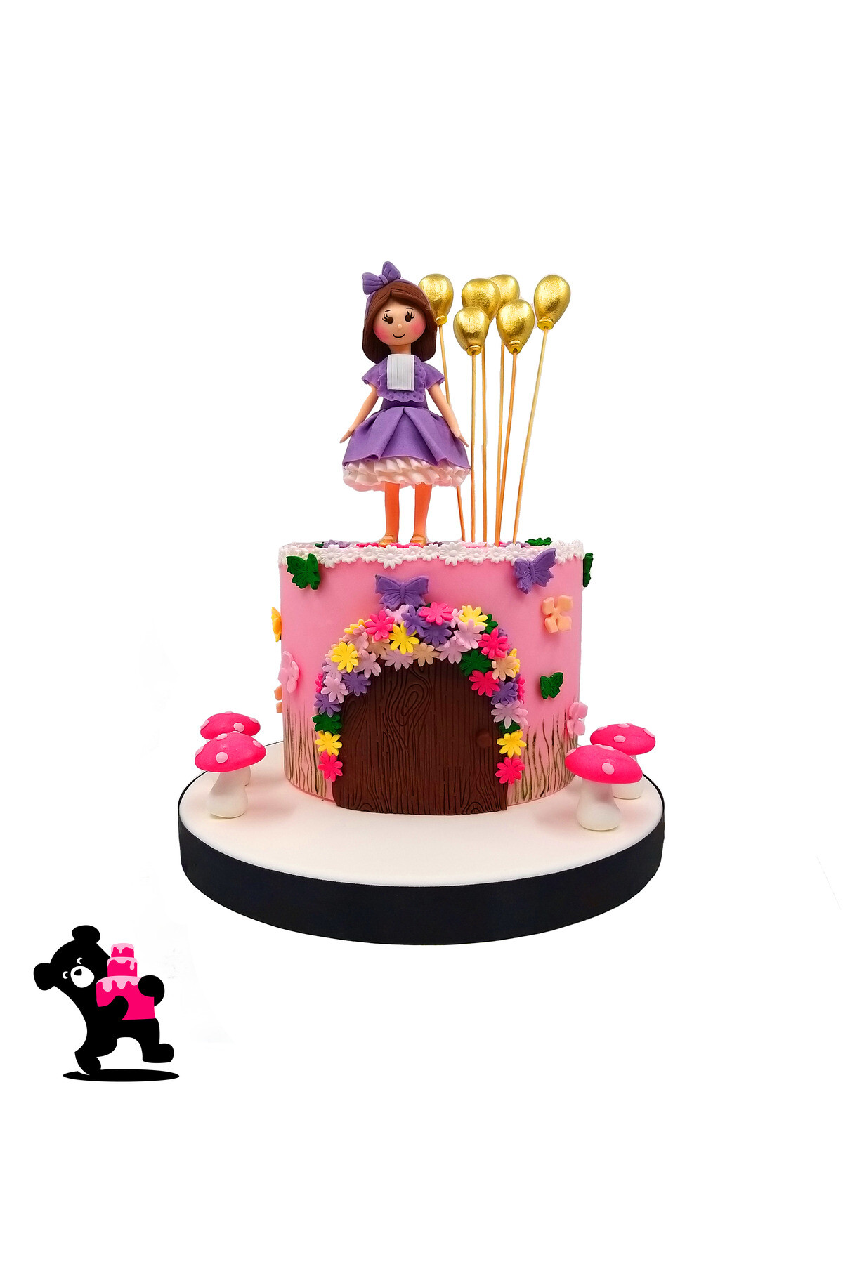 Balon ve Kız Temalı Pasta