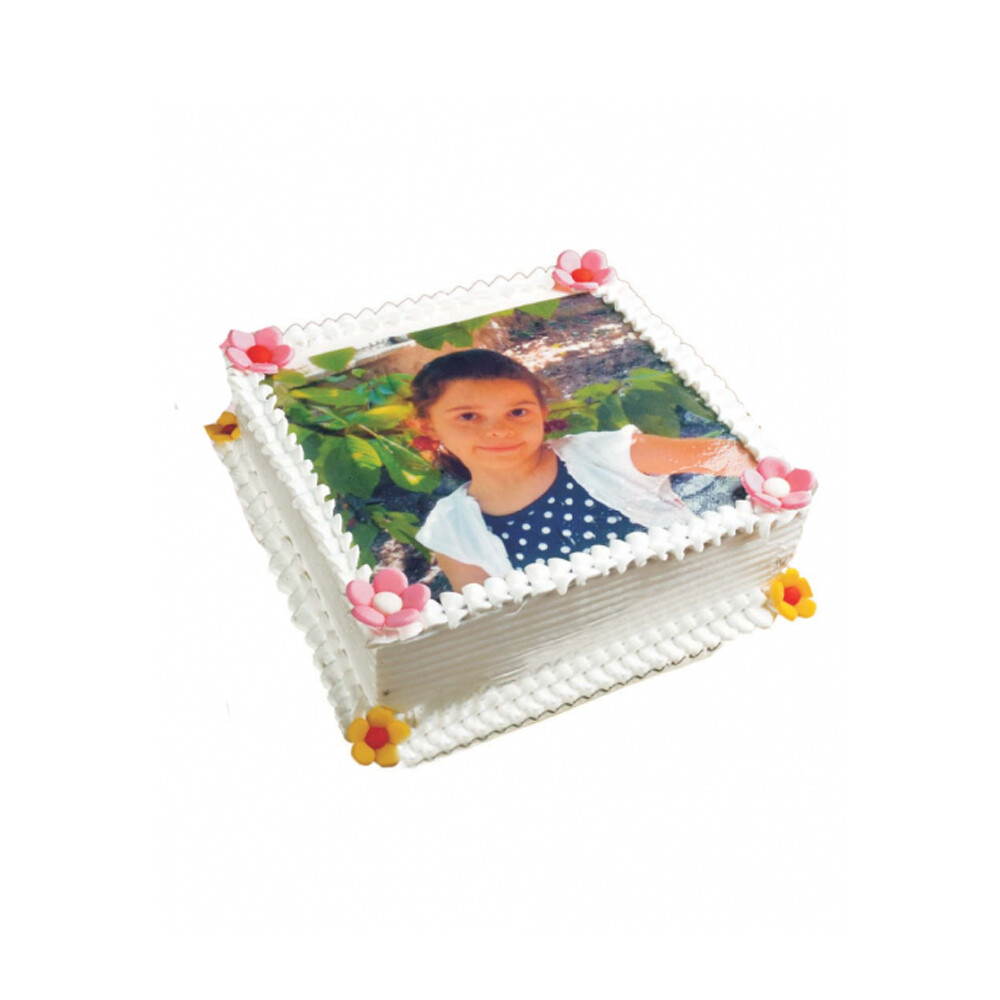 Resimli Kare Pasta Krem Şanti