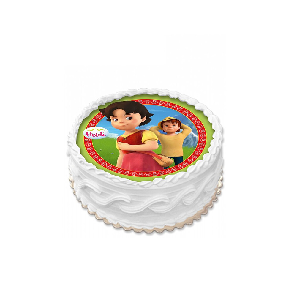 Resimli Yuvarlak Krem Şanti Pasta Sade