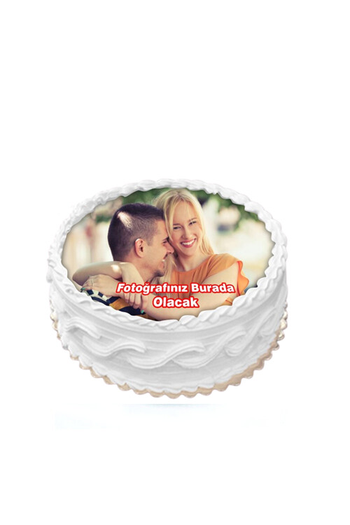 Resimli Yuvarlak Pasta