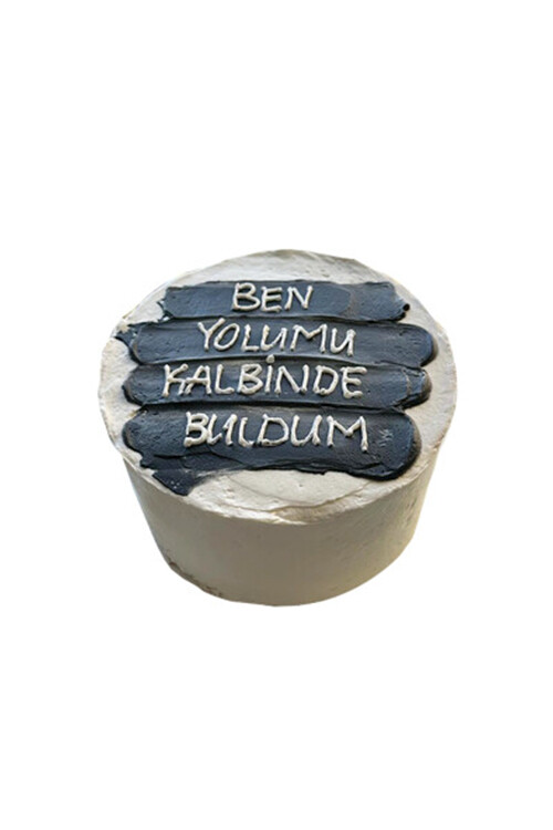 Resimli Yuvarlak Yazılı Krem Şanti Pasta