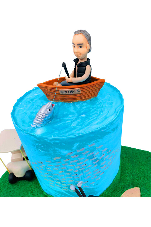 Balık ve Golf Temalı Pasta
