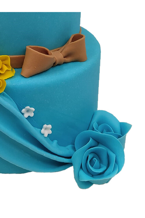 Bebek Mavisi Sarı Güllü Pasta