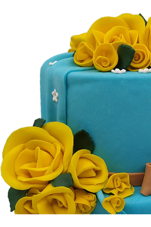 Bebek Mavisi Sarı Güllü Pasta