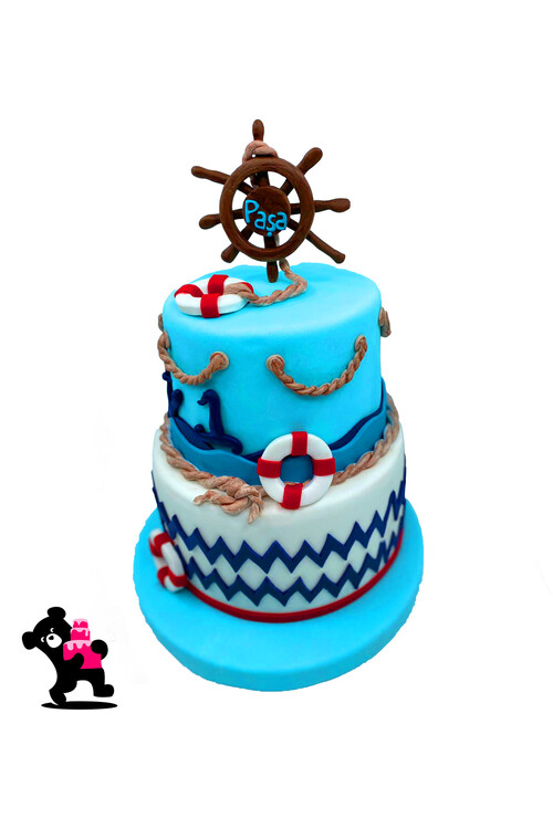 Dümen ve Gemi Temalı Pasta