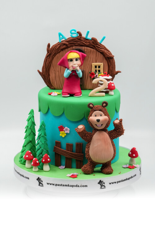 MAŞA VE KOCA AYI TEMALI BUTİK PASTA