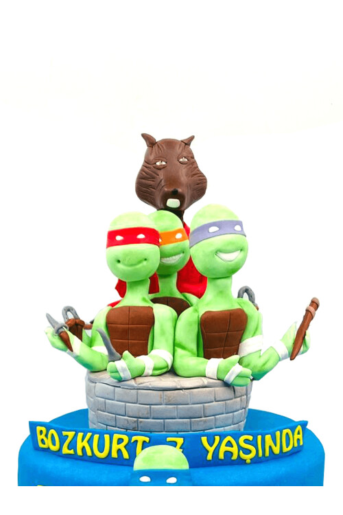 Ninja Kaplumbağalar Temalı Pasta