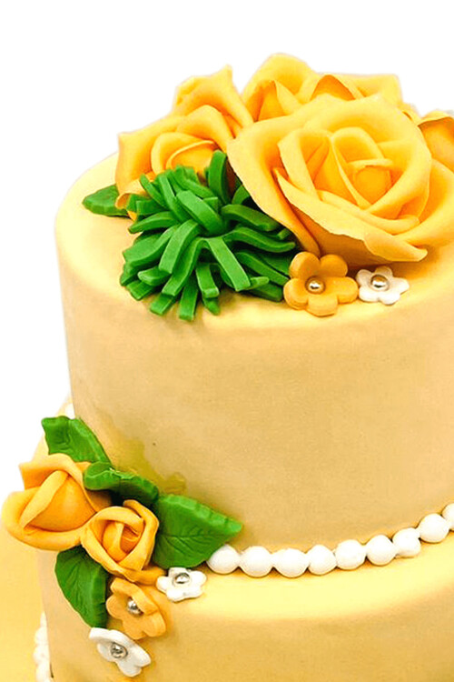 Sarı Gül Temalı Pasta