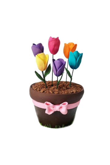 Anneler Günü Saksı Çiçek Pasta Lale