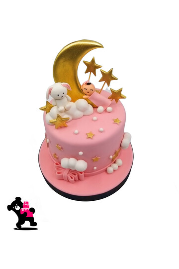 Ay ve Bebek Temalı Pasta