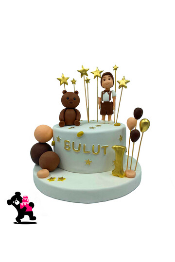 Çocuk ve Ayı Temalı Pasta