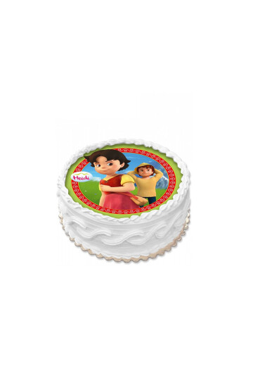 Resimli Yuvarlak Krem Şanti Pasta Sade