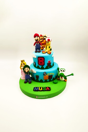 Süper Mario Temalı Pasta