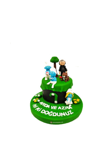 Şirinler Temalı Pasta